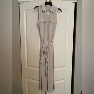 Michael Kors Gray Sleeveless Jumpsuit